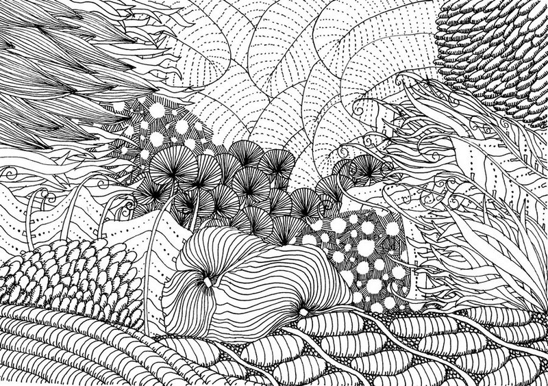 Online coloring book: Seabed antistress coloring book